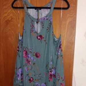 Willow Teal and Purple Floral Tank Top